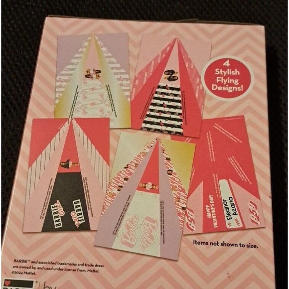 Barbie 24 Paper Airplane Valentines Cards 2024 New - Picture 2 of 2